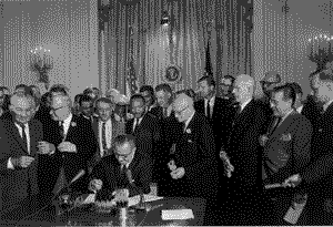 June 29, 1964, Republicans pass the Civil Rights Act of 1964. President Johnson signed the Act on July 2, 1964.